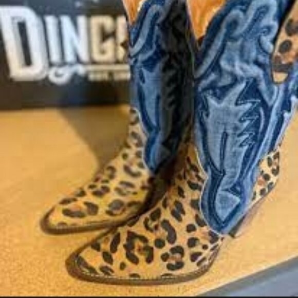 Dingo Tipsy Leopard  Leather Western Women's Boot 7.5 🆕⌚📦🏃💨🚚 - Picture 6 of 16